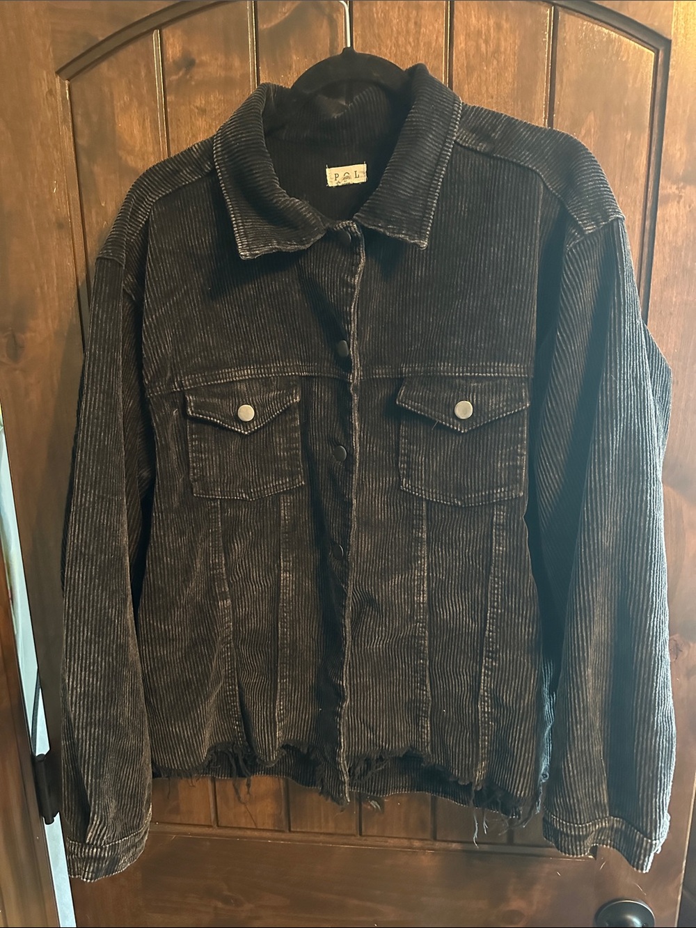 POL Black Corduroy Button Jacket